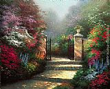 Thomas Kinkade Canvas Paintings - The Victorian Garden